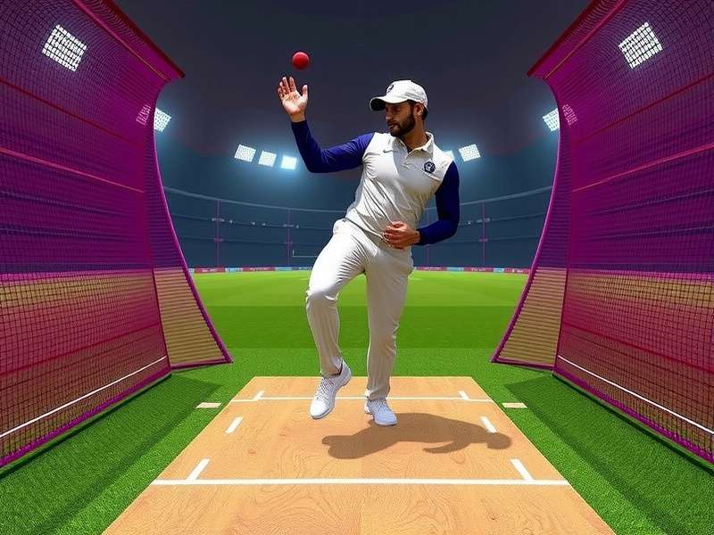 VR Cricket Epic Encounter: Bowling Mechanics VR Cricket Epic Encounter Bowling - A player bowling a spin delivery in VR